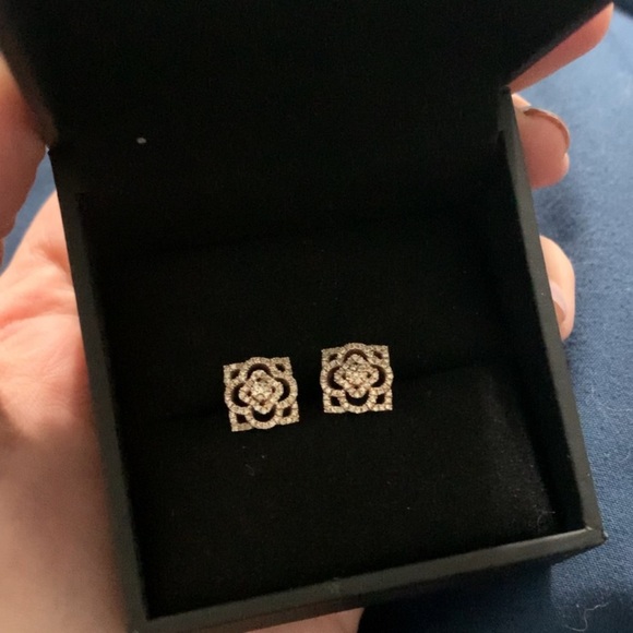 Vintage 10k Diamond Rose Gold Earrings - Picture 9 of 13